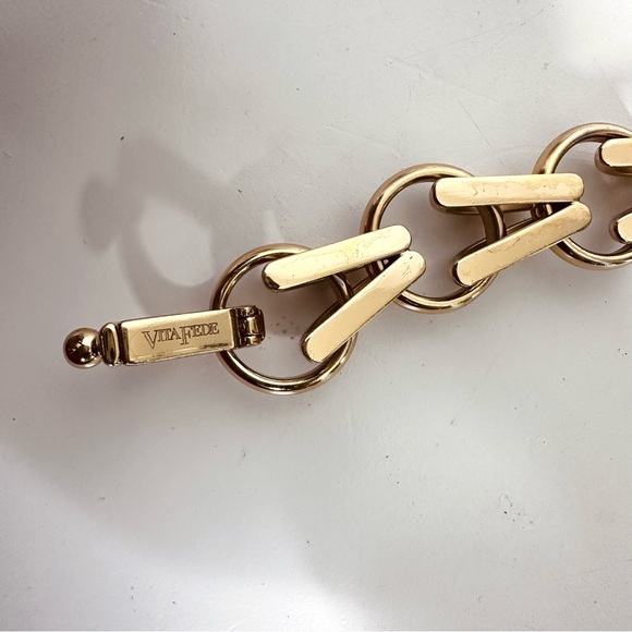 VITA FEDE Anneli bracelet Gold plated $650 chain links chunky statement Italy - Picture 3 of 8